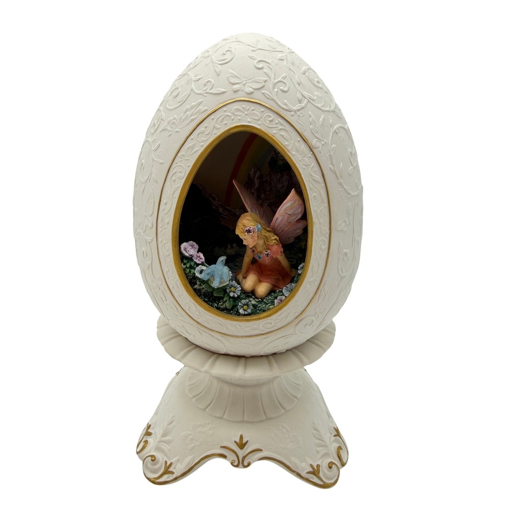 Franklin Mint Enchanted Garden of Innocence Fairy Porcelain Egg Figurine 1989